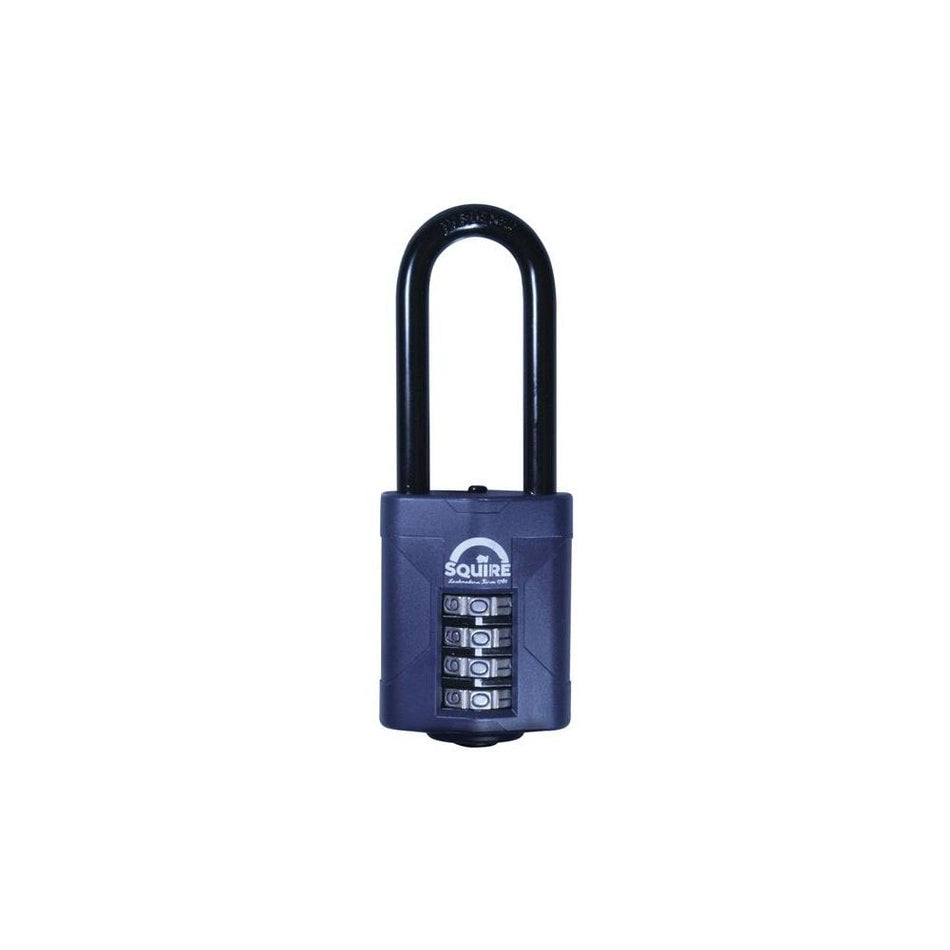 Squire CP50/2.5 Combination Padlock 4-Wheel 50mm Extra Long Shackle 63.5mm Boxed