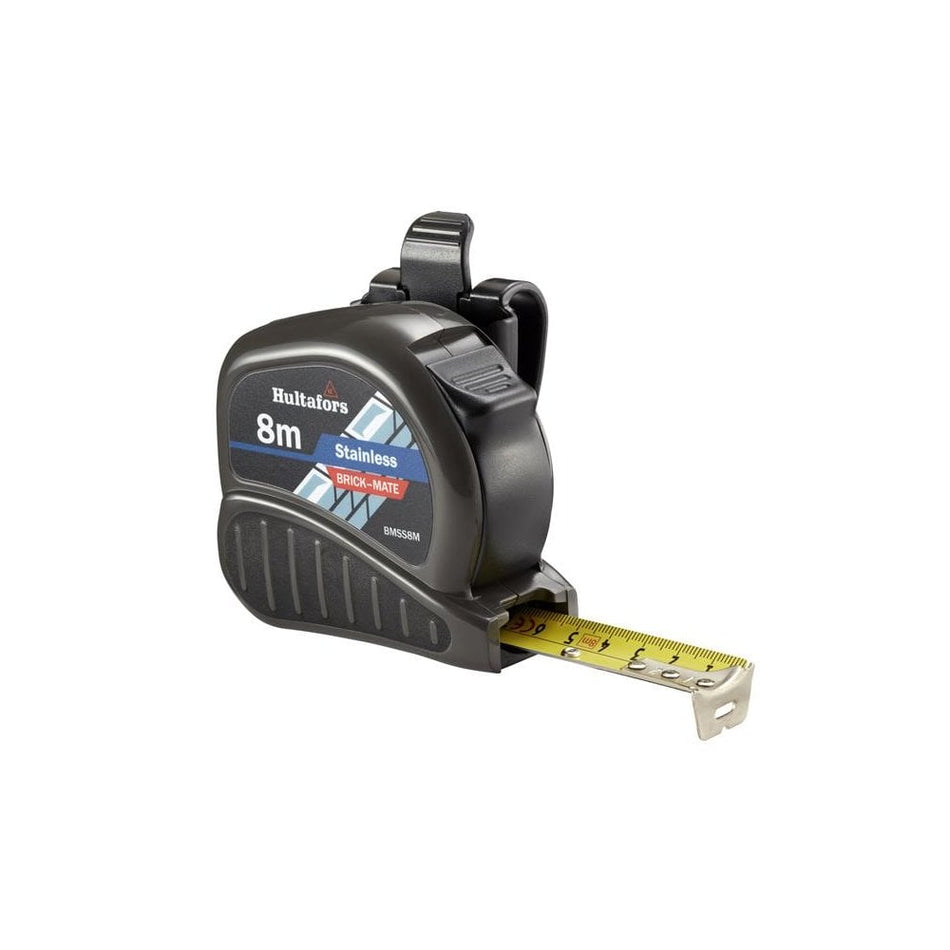 Hultafors BMSS8M Brick-Mate Stainless Steel Pocket Tape 8m (Metric only)