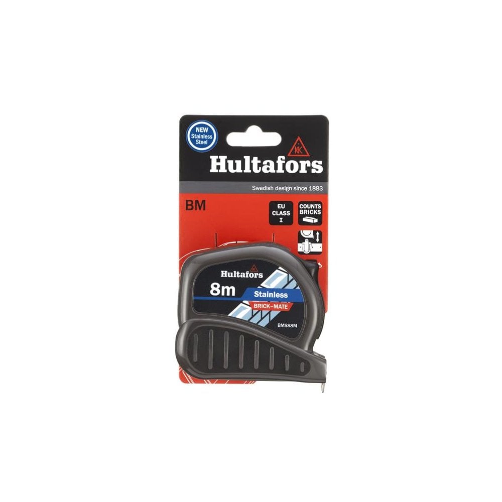 Hultafors BMSS8M Brick-Mate Stainless Steel Pocket Tape 8m (Metric only)