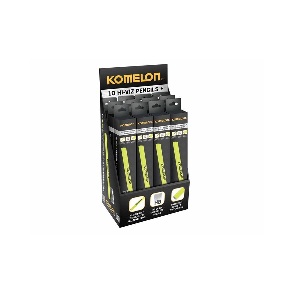 Komelon Carpenters Pencil and Sharpener Set, 10 Piece