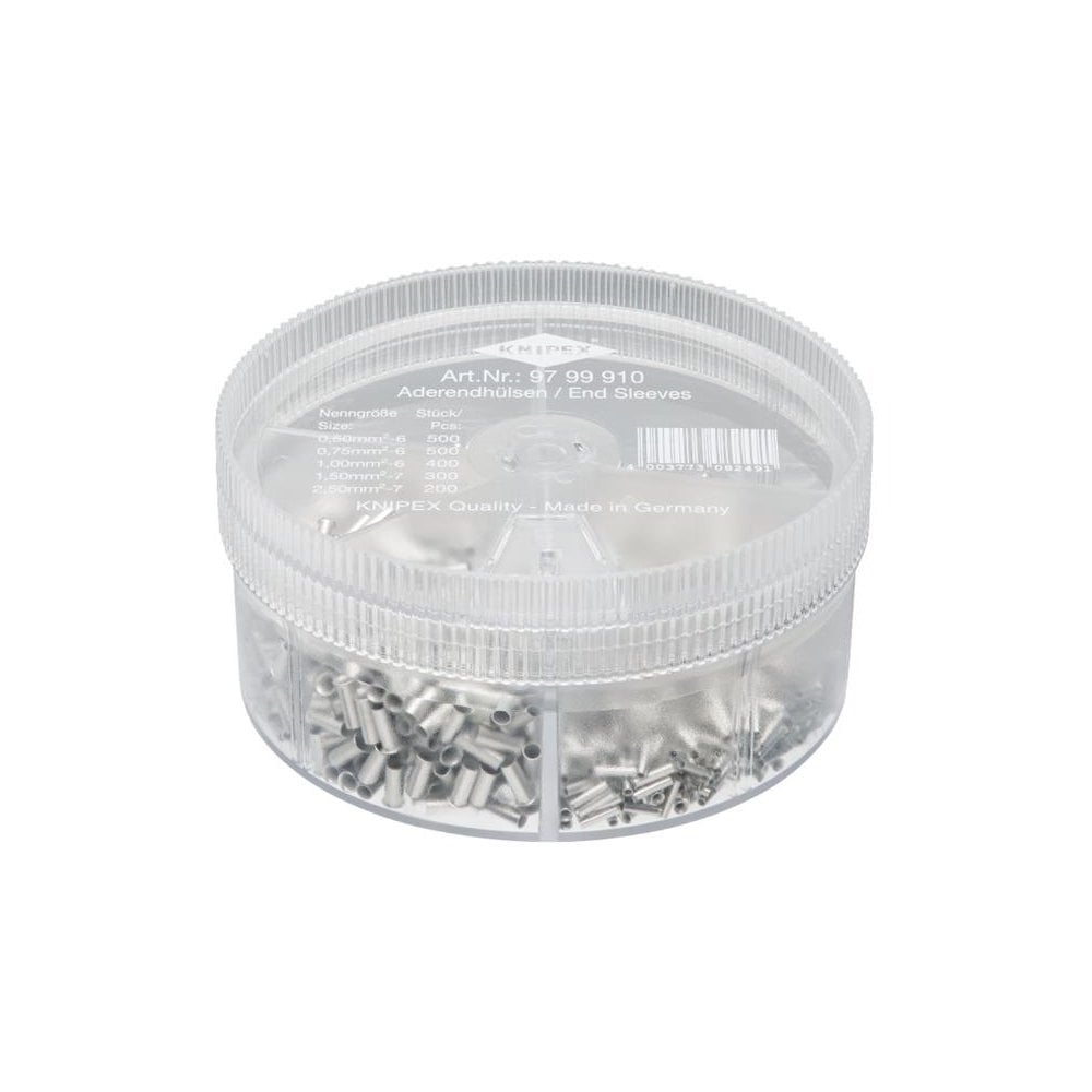 Knipex Non-Insulated Wire Ferrules Assortment Box, 1,900 Piece
