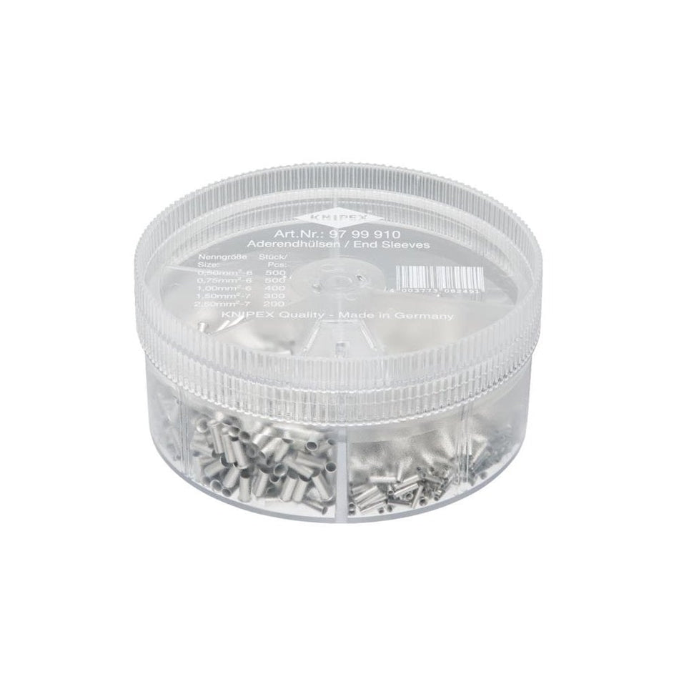 Knipex Non-Insulated Wire Ferrules Assortment Box, 1,900 Piece