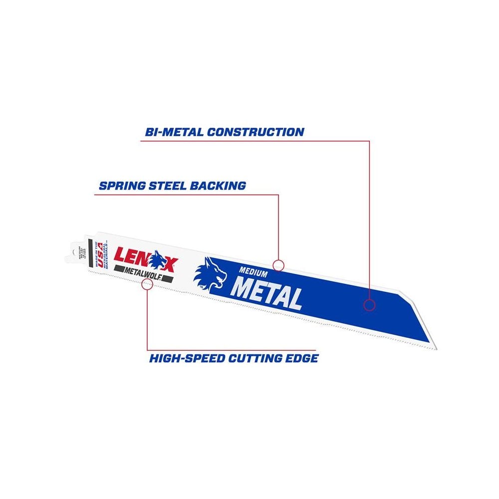 LENOX MetalWolf Wave Edge Reciprocating Saw Blade 305 x 25 x 1.07mm 18 TPI (Pack 5)