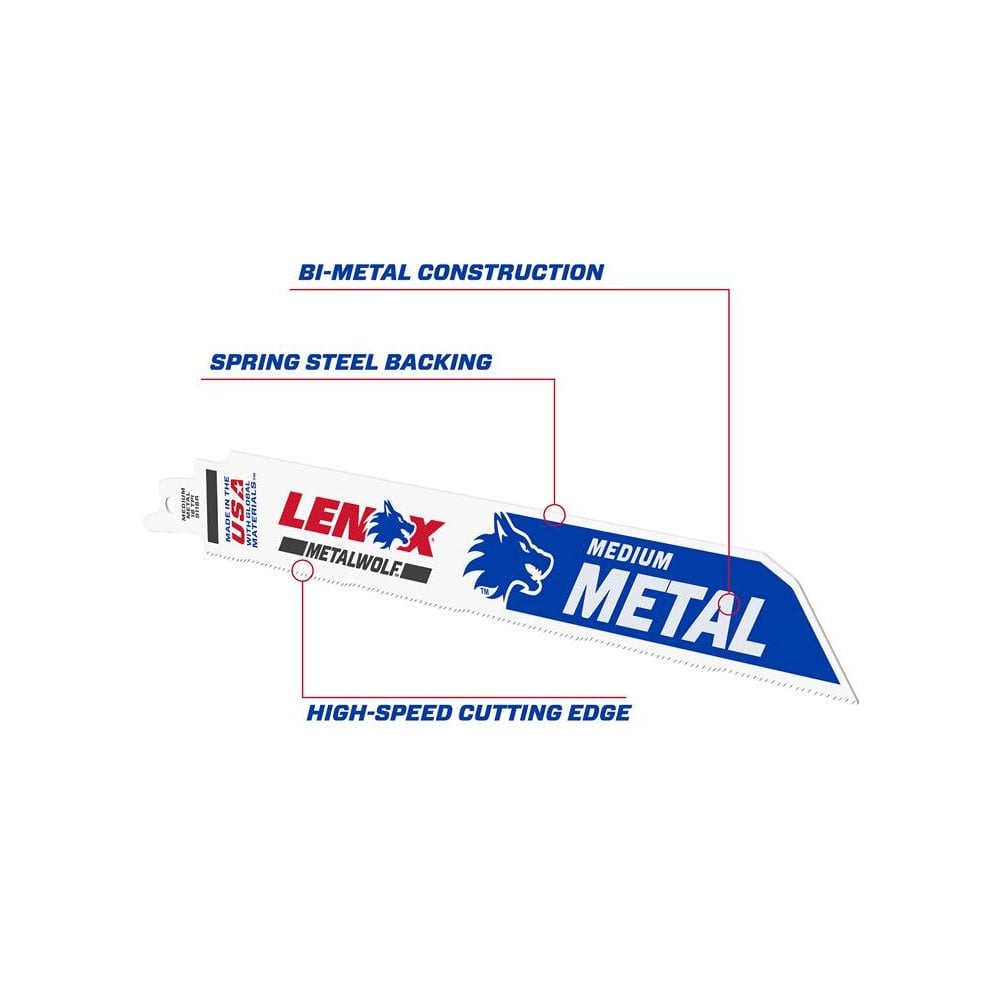LENOX MetalWolf Wave Edge Reciprocating Saw Blade 229 x 25 x 1.1mm 18 TPI (Pack 5)