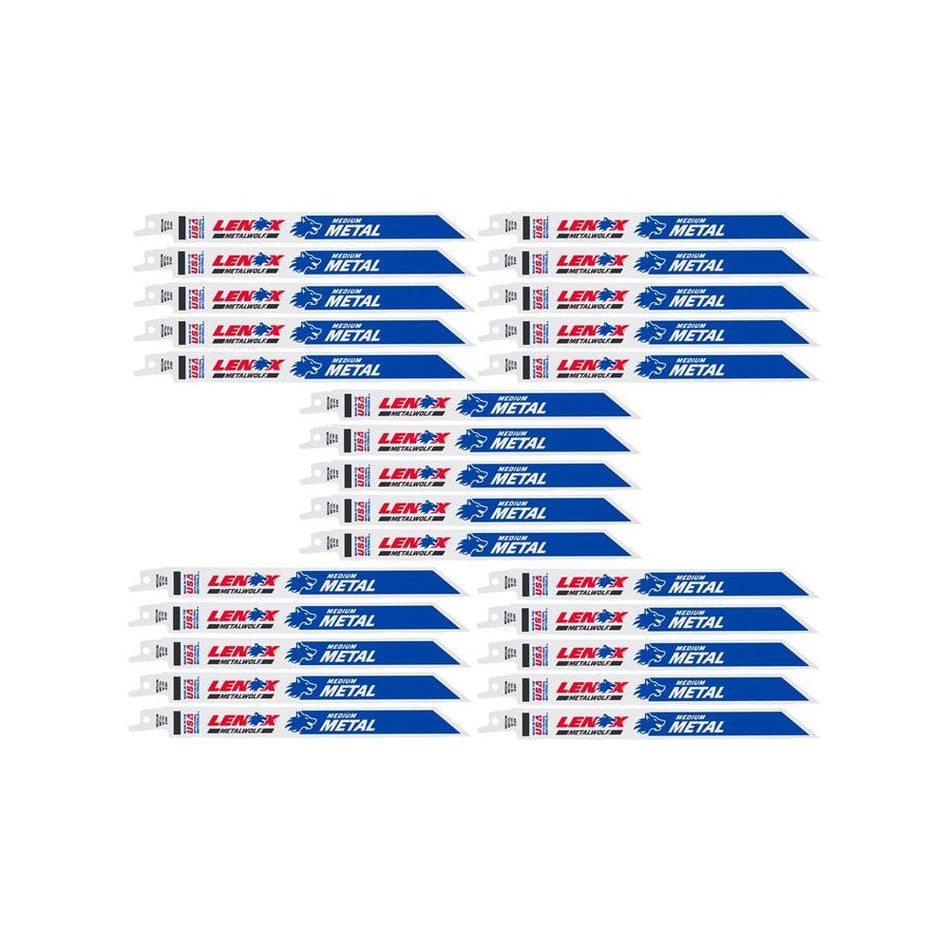 LENOX MetalWolf Wave Edge Reciprocating Saw Blade 203 x 19 x 0.9mm 18 TPI (Pack 25)