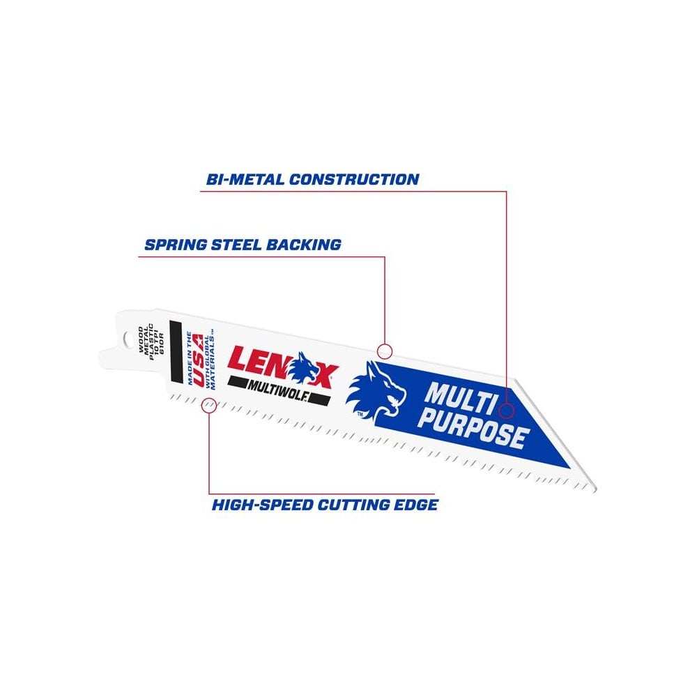 LENOX MultiWolf Wave Edge Reciprocating Saw Blade 152 x 19 x 0.9mm 10 TPI (Pack 25)