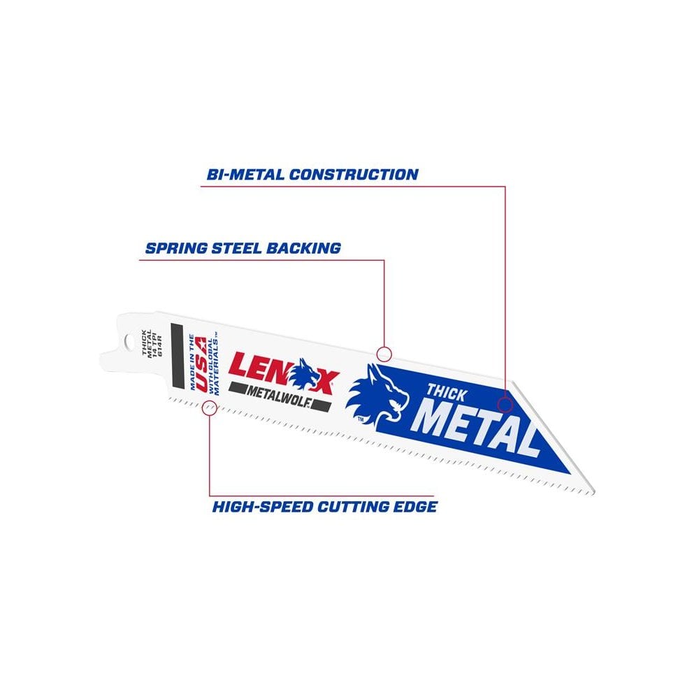 LENOX MetalWolf Wave Edge Reciprocating Saw Blade 152 x 19 x 0.9mm 14 TPI (Pack 25)