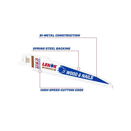 LENOX LumberWolf Reciprocating Saw Blade 152 x 19 x 1.3mm 6 TPI (25 Pack)