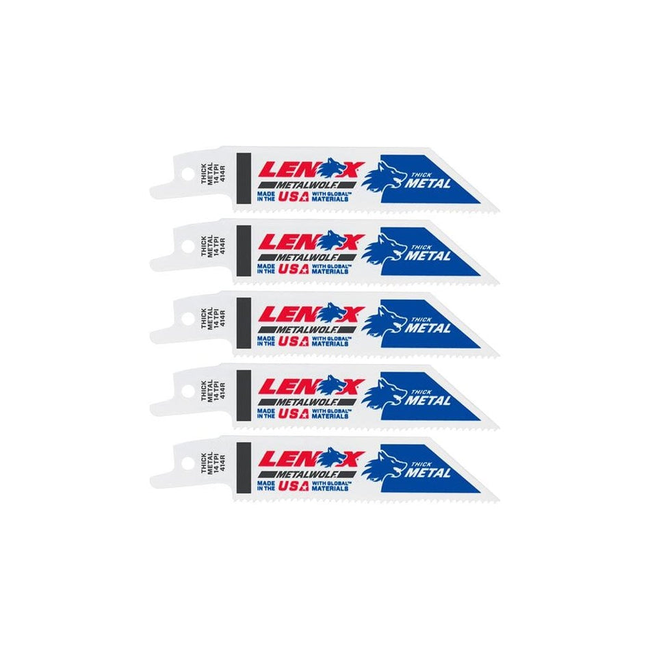 LENOX MetalWolf Wave Edge Reciprocating Saw Blade 102 x 19 x 0.9mm 14 TPI (Pack 5)