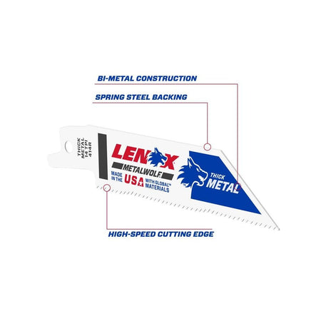 LENOX MetalWolf Wave Edge Reciprocating Saw Blade 102 x 19 x 0.9mm 14 TPI (Pack 5)
