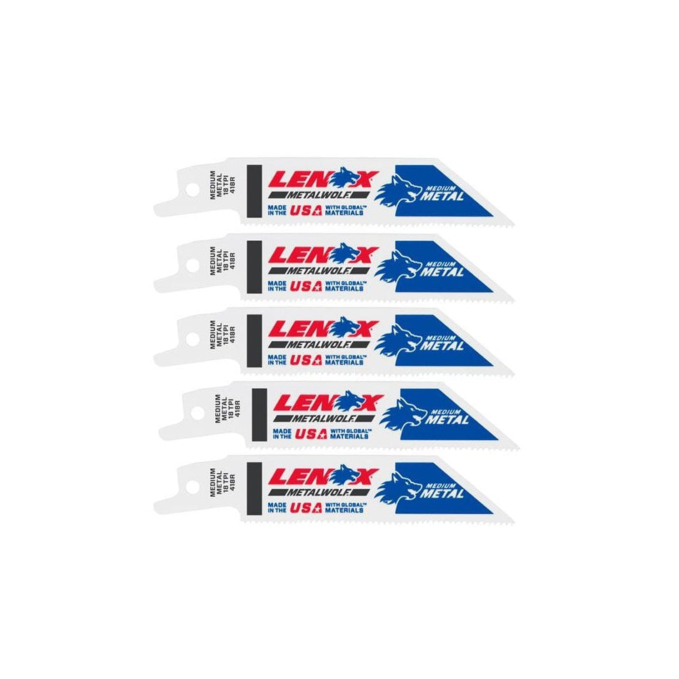 LENOX MetalWolf Wave Edge Reciprocating Saw Blade 102 x 19 x 0.9mm 18 TPI (Pack 5)