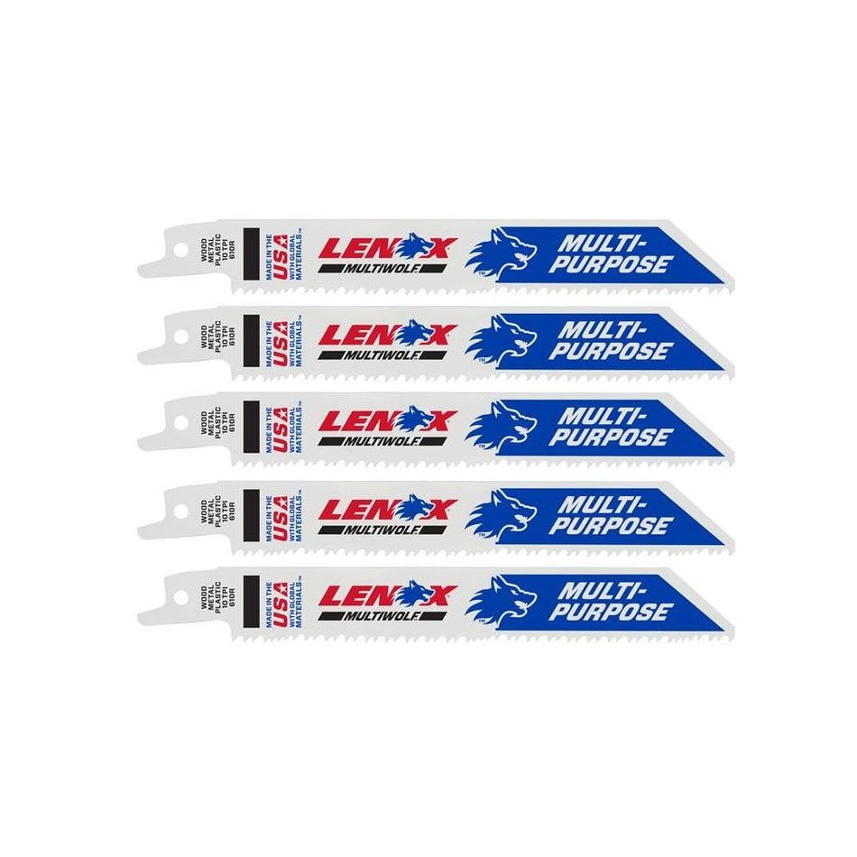 LENOX MultiWolf Wave Edge Reciprocating Saw Blade 152 x 19 x 0.9mm 10 TPI (Pack 5)