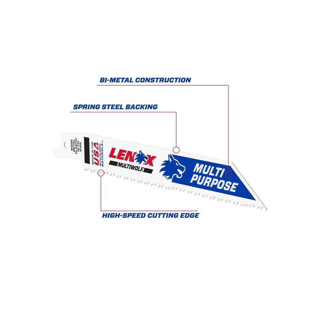 LENOX MultiWolf Wave Edge Reciprocating Saw Blade 152 x 19 x 0.9mm 10 TPI (Pack 5)