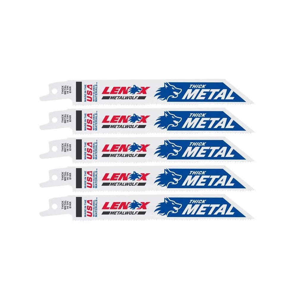 LENOX MetalWolf Wave Edge Reciprocating Saw Blade 152 x 19 x 0.9mm 14 TPI (Pack 5)
