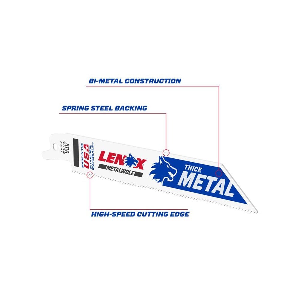 LENOX MetalWolf Wave Edge Reciprocating Saw Blade 152 x 19 x 0.9mm 14 TPI (Pack 5)