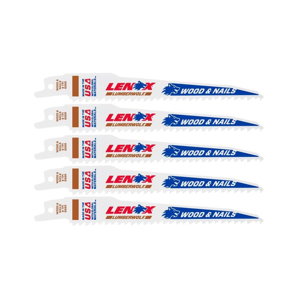 LENOX LumberWolf Reciprocating Saw Blade 152 x 19 x 1.3mm 6 TPI (Pack 5)
