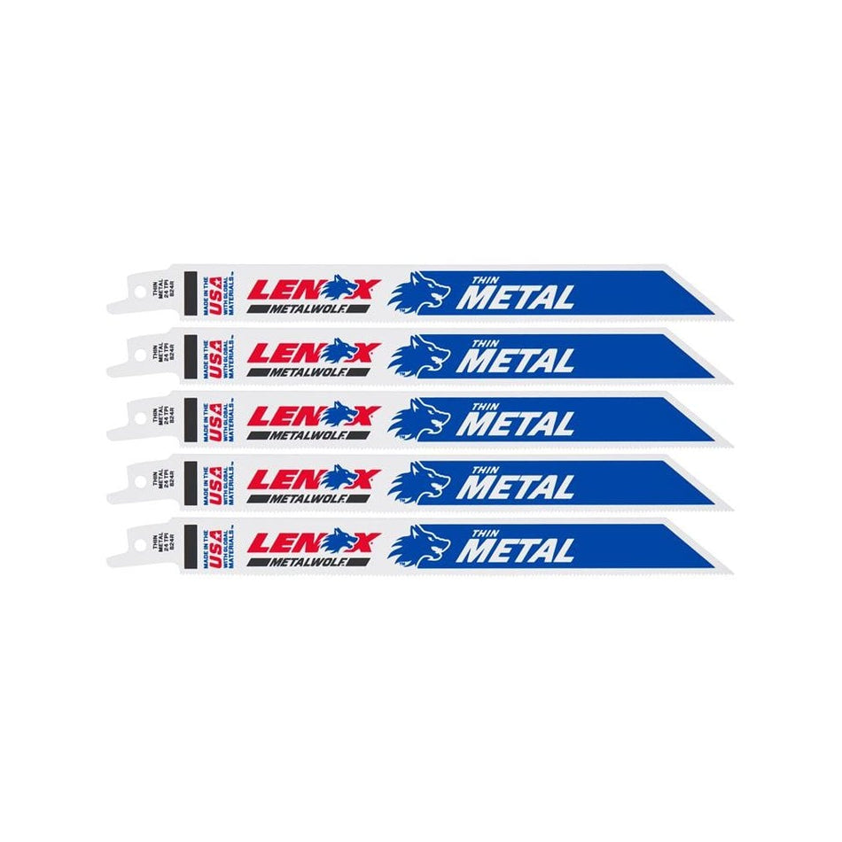 LENOX MetalWolf Wave Edge Reciprocating Saw Blade 203 x 19 x 0.9mm 24 TPI (Pack 5)