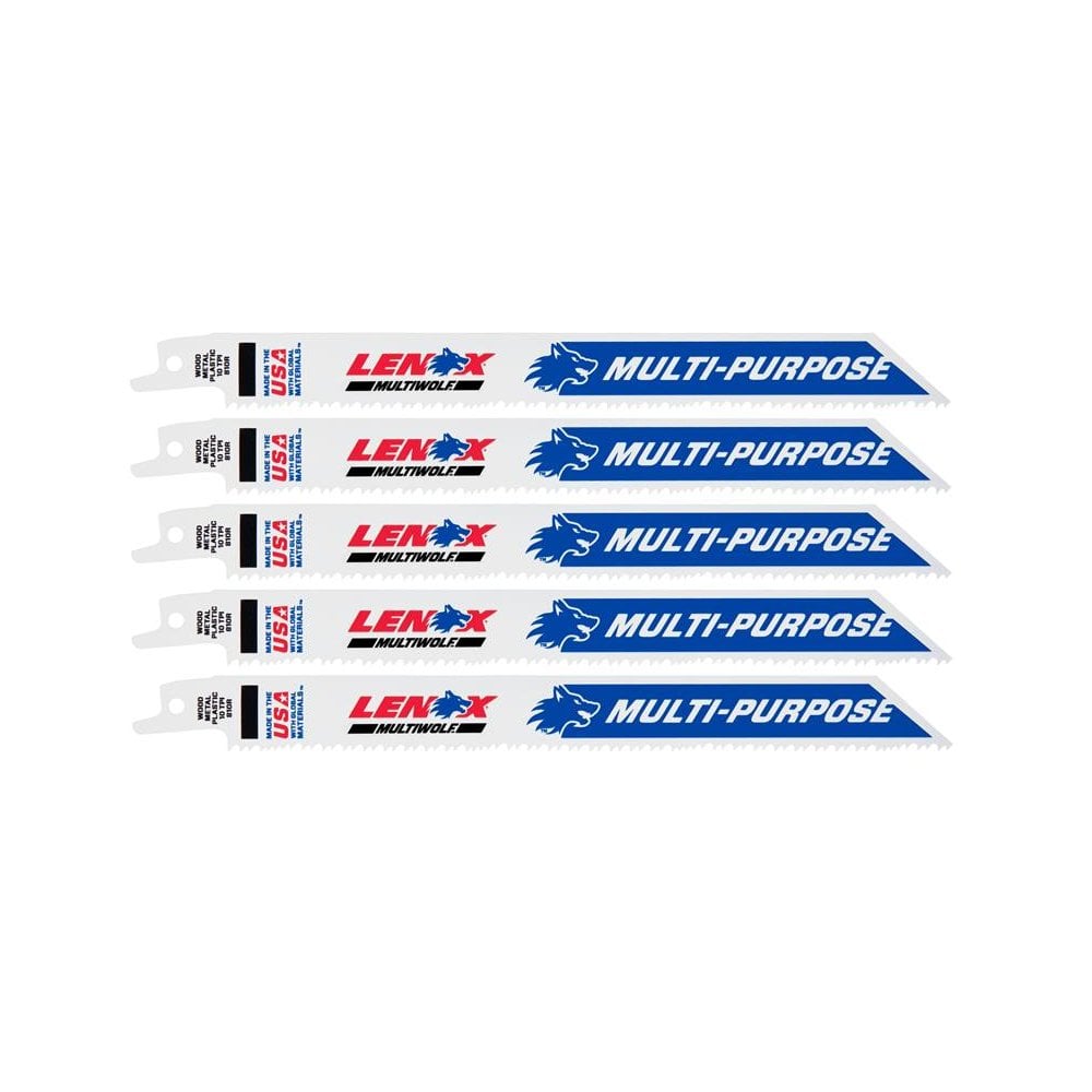 LENOX MultiWolf Wave Edge Reciprocating Saw Blade 203 x 19 x 1.3mm 10 TPI (Pack 5)