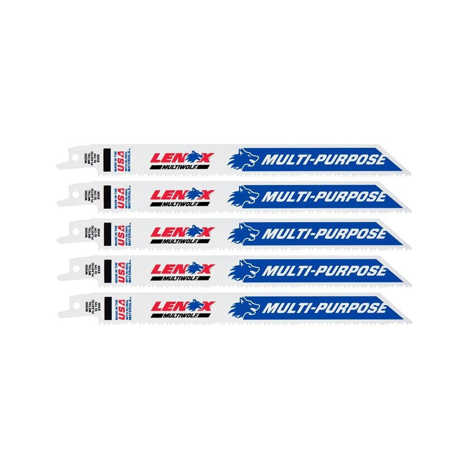 LENOX MultiWolf Wave Edge Reciprocating Saw Blade 203 x 19 x 1.3mm 10 TPI (Pack 5)