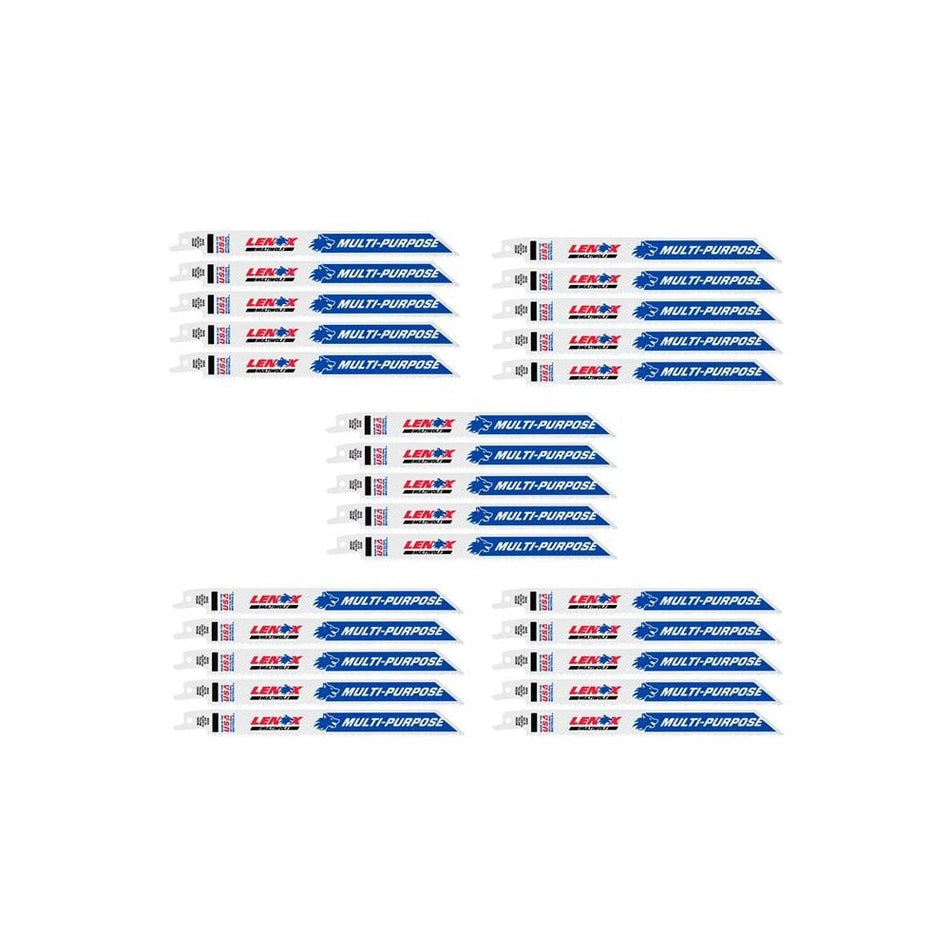 LENOX MultiWolf Wave Edge Reciprocating Saw Blade 203 x 19 x 1.3mm 10 TPI (Pack 25)