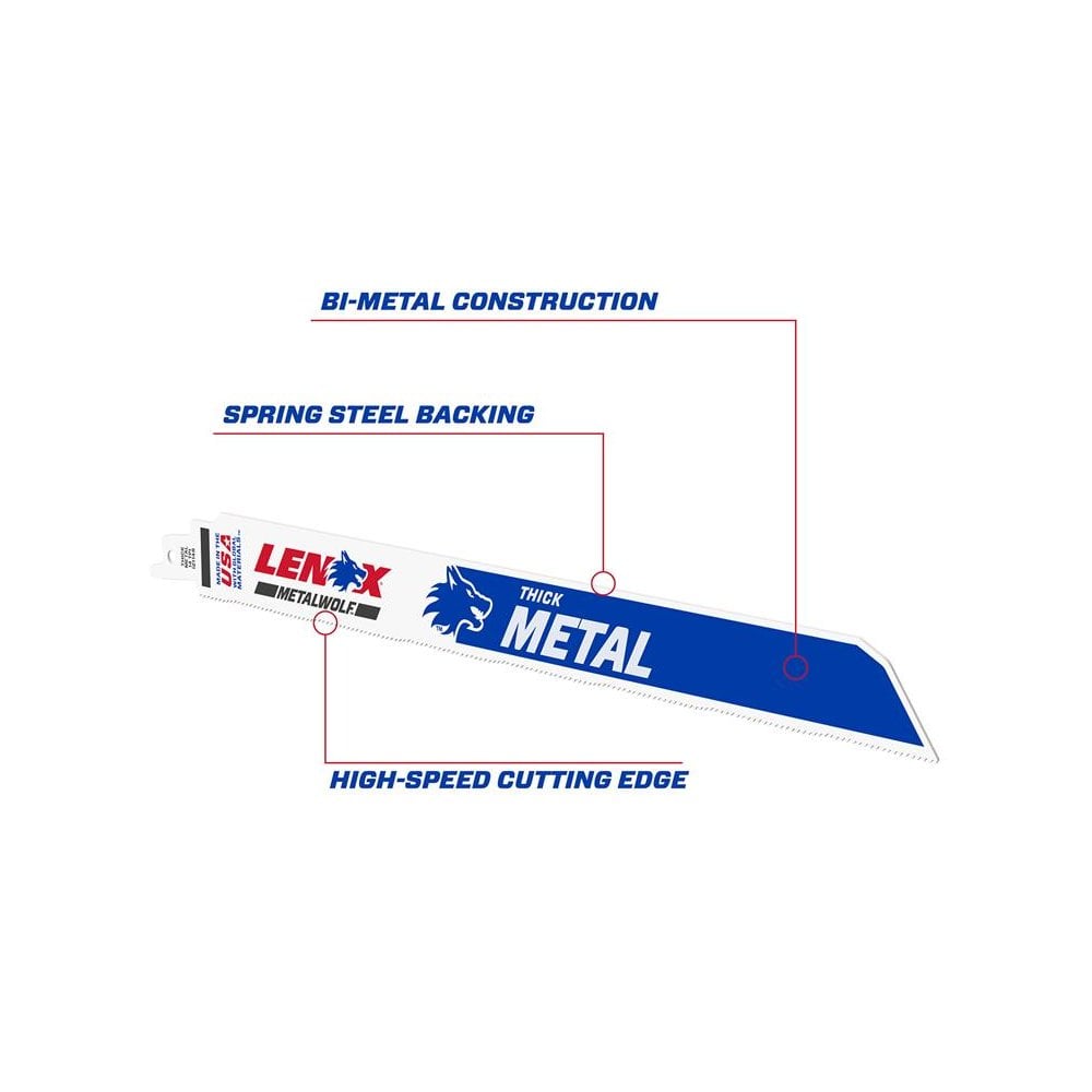 LENOX MetalWolf Wave Edge Reciprocating Saw Blade 305 x 25 x 1.07mm 14 TPI (Pack 25)