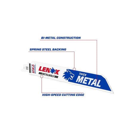 LENOX MetalWolf Wave Edge Reciprocating Saw Blade 229 x 25 x 1.1mm 14 TPI (Pack 5)