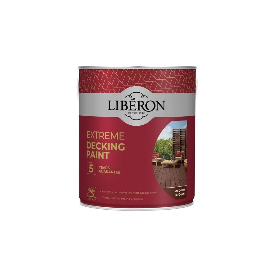 Liberon Extreme Decking Paint Medium Brown 2.5 litre