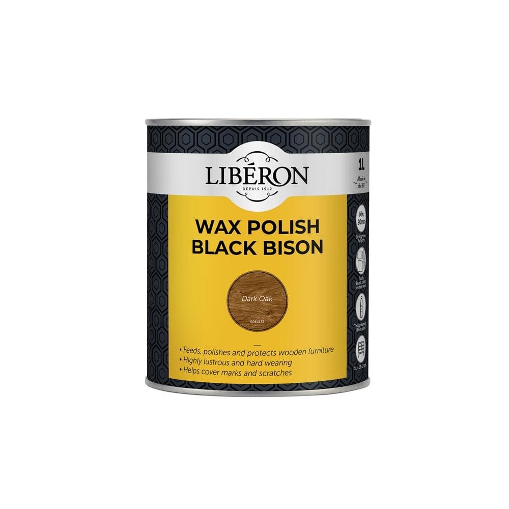Liberon Black Bison Wax Paste Dark Oak 1kg