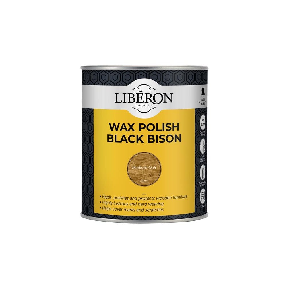 Liberon Black Bison Wax Paste Medium Oak 1kg