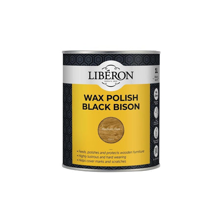 Liberon Black Bison Wax Paste Medium Oak 1kg