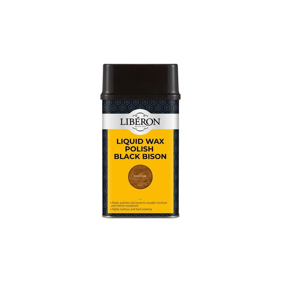 Liberon Liquid Wax Polish Black Bison Dark Oak 500ml