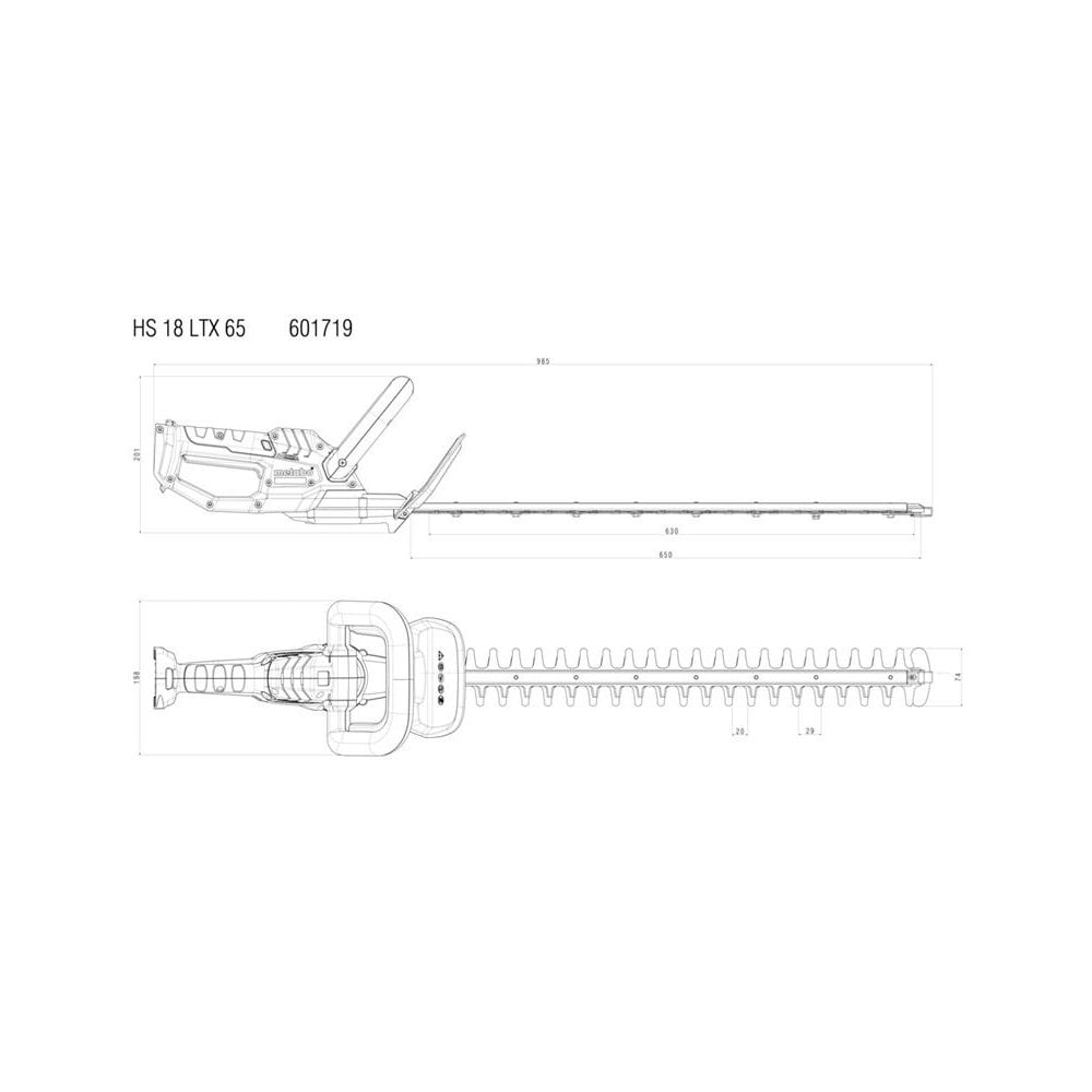 Metabo HS 18 LTX 65 Hedge Trimmer 18V Bare Unit