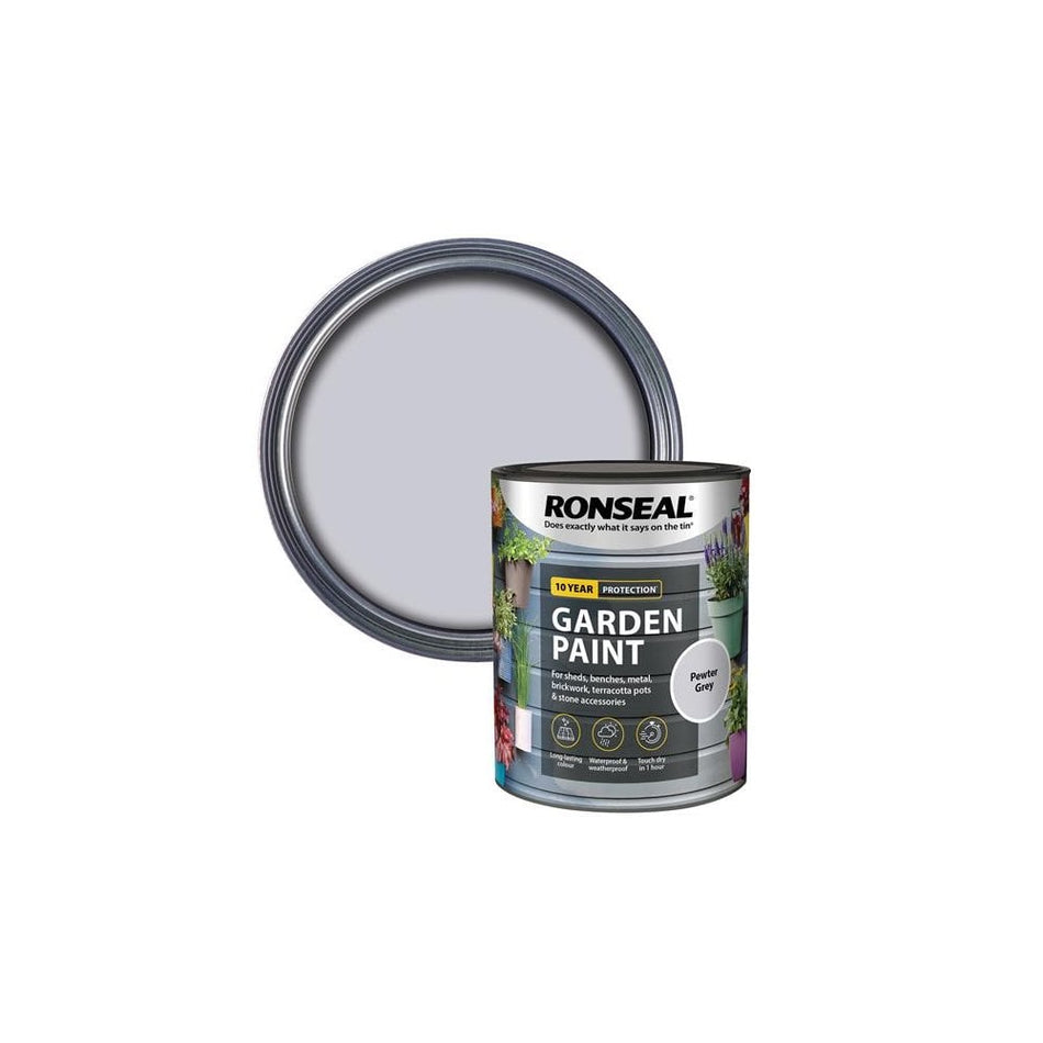 Ronseal Garden Paint Pewter Grey 750ml