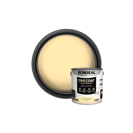 Ronseal One Coat Everywhere Interior Paint Buttercream Matt 2.5 litre