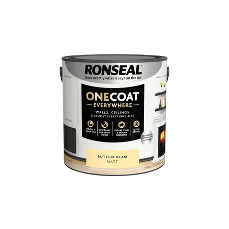 Ronseal One Coat Everywhere Interior Paint Buttercream Matt 2.5 litre