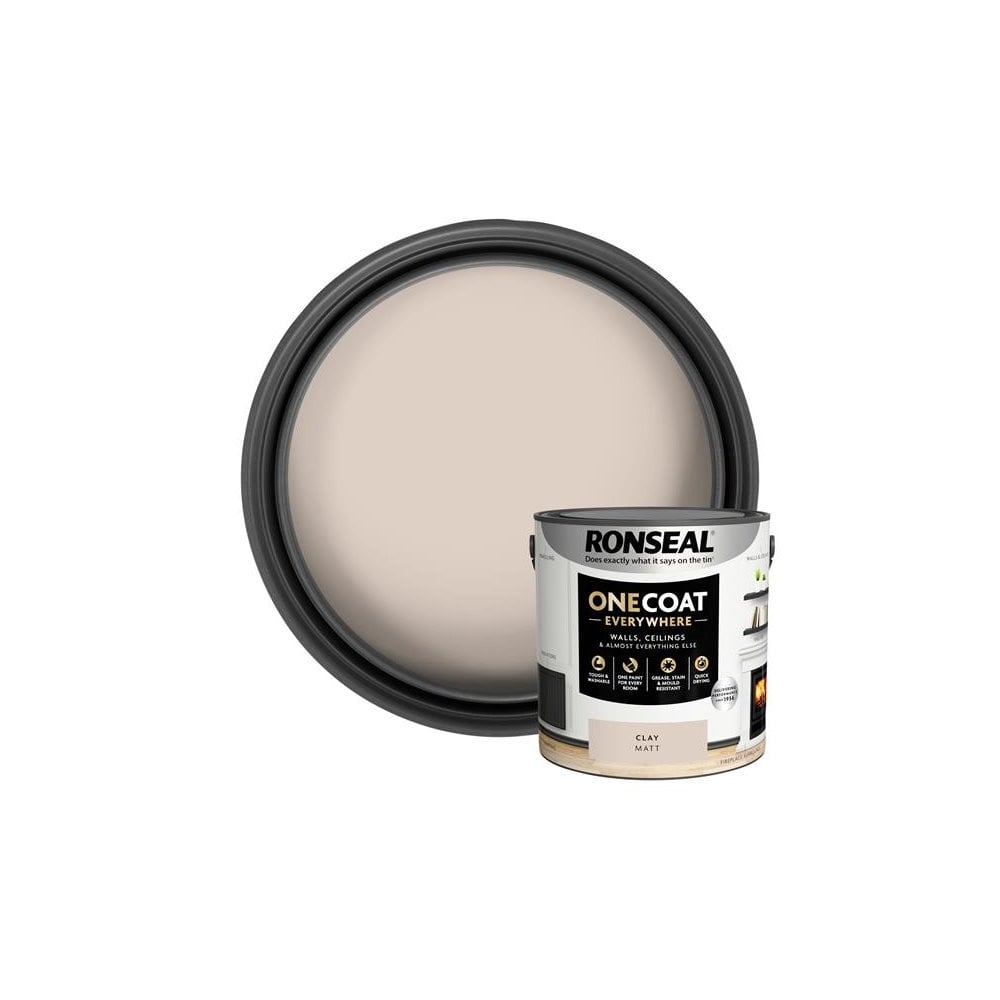 Ronseal One Coat Everywhere Interior Paint Clay Matt 2.5 litre