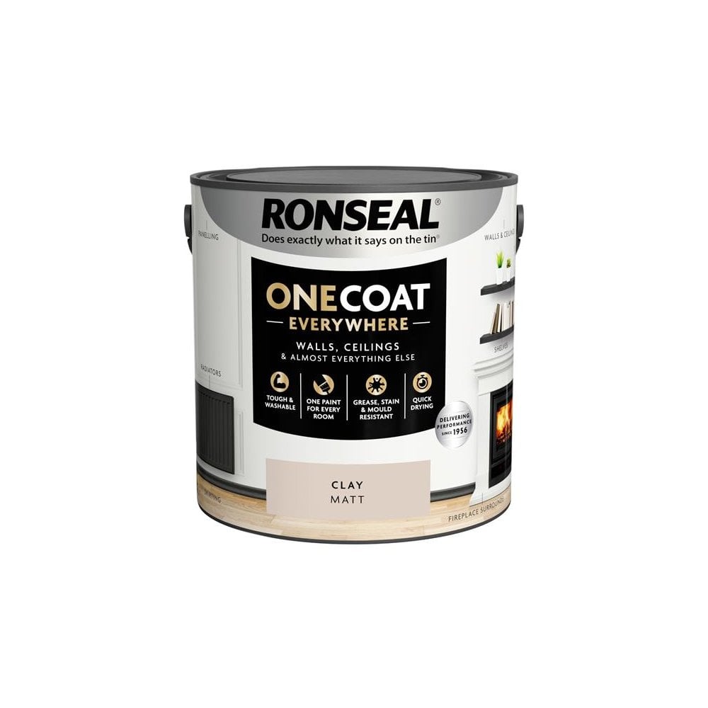 Ronseal One Coat Everywhere Interior Paint Clay Matt 2.5 litre