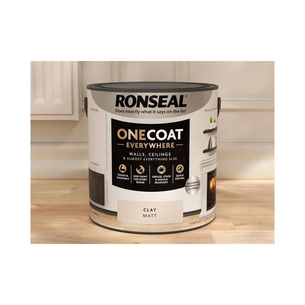 Ronseal One Coat Everywhere Interior Paint Clay Matt 2.5 litre