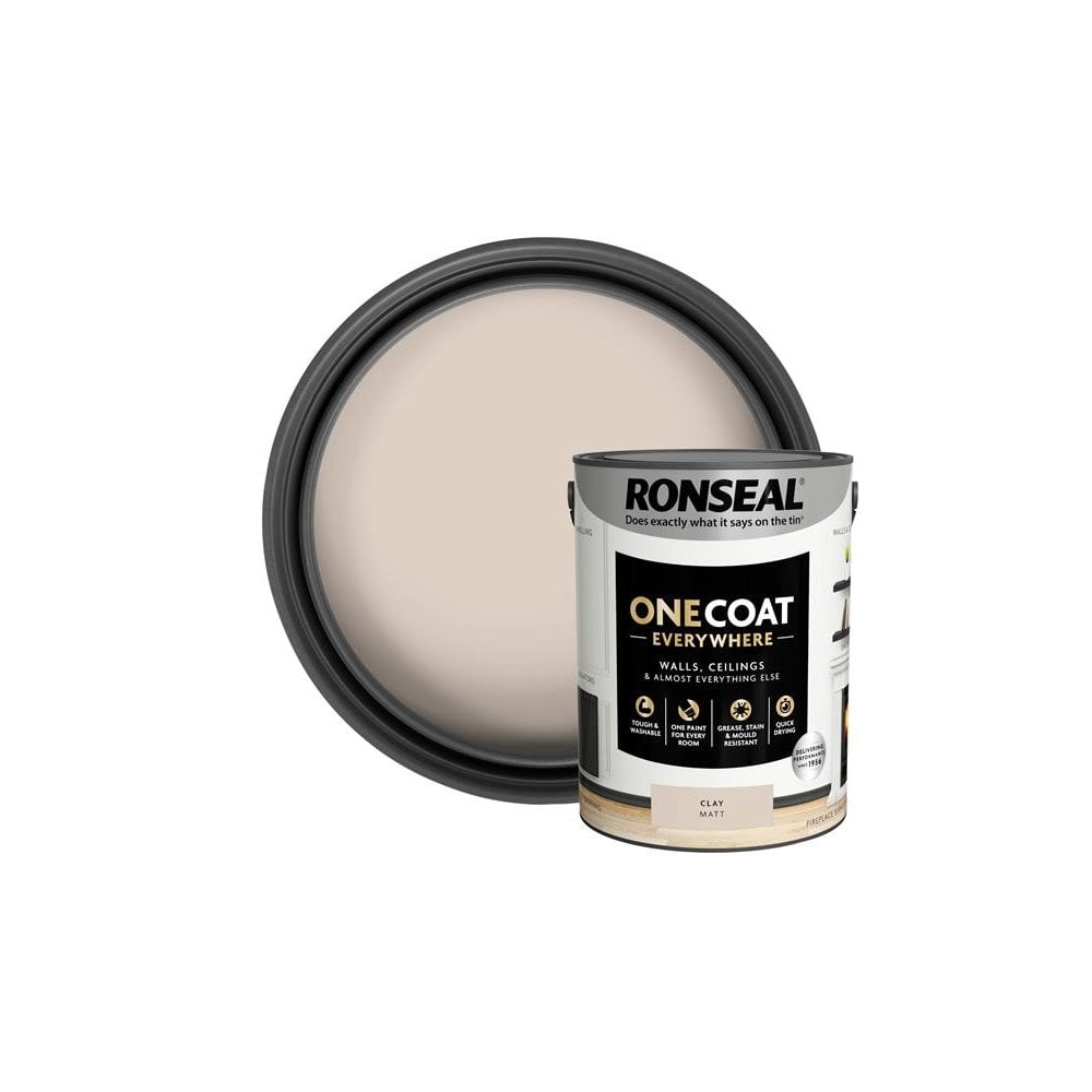 Ronseal One Coat Everywhere Interior Paint Clay Matt 5 litre