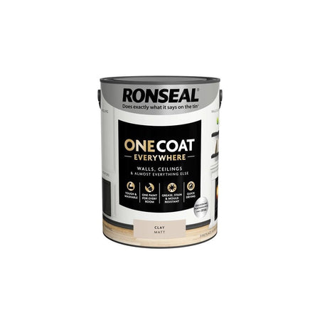 Ronseal One Coat Everywhere Interior Paint Clay Matt 5 litre