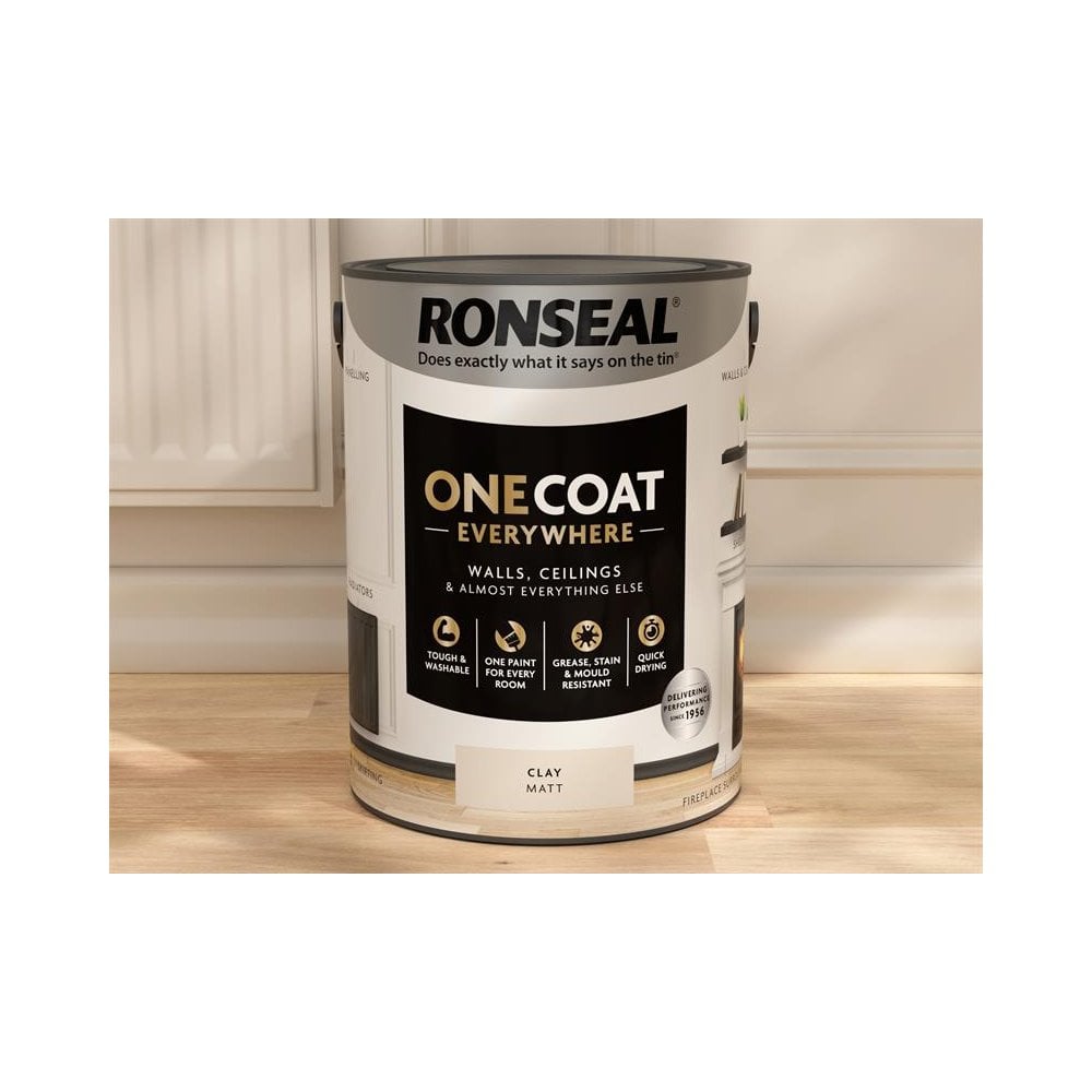 Ronseal One Coat Everywhere Interior Paint Clay Matt 5 litre