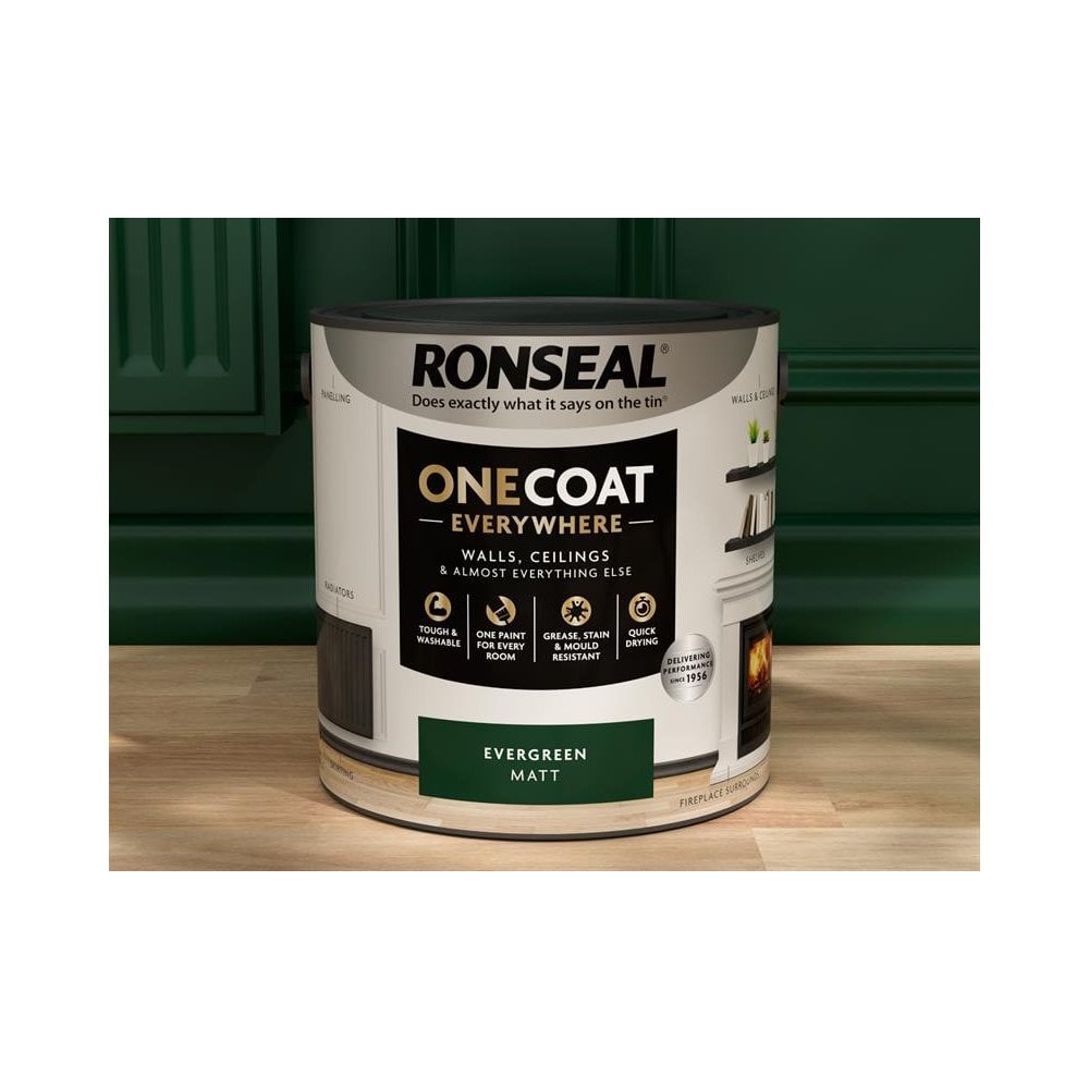 Ronseal One Coat Everywhere Interior Paint Evergreen Matt 2.5 litre