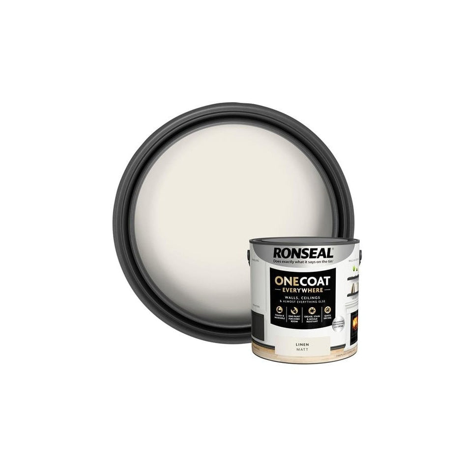 Ronseal One Coat Everywhere Interior Paint Linen Matt 2.5 litre