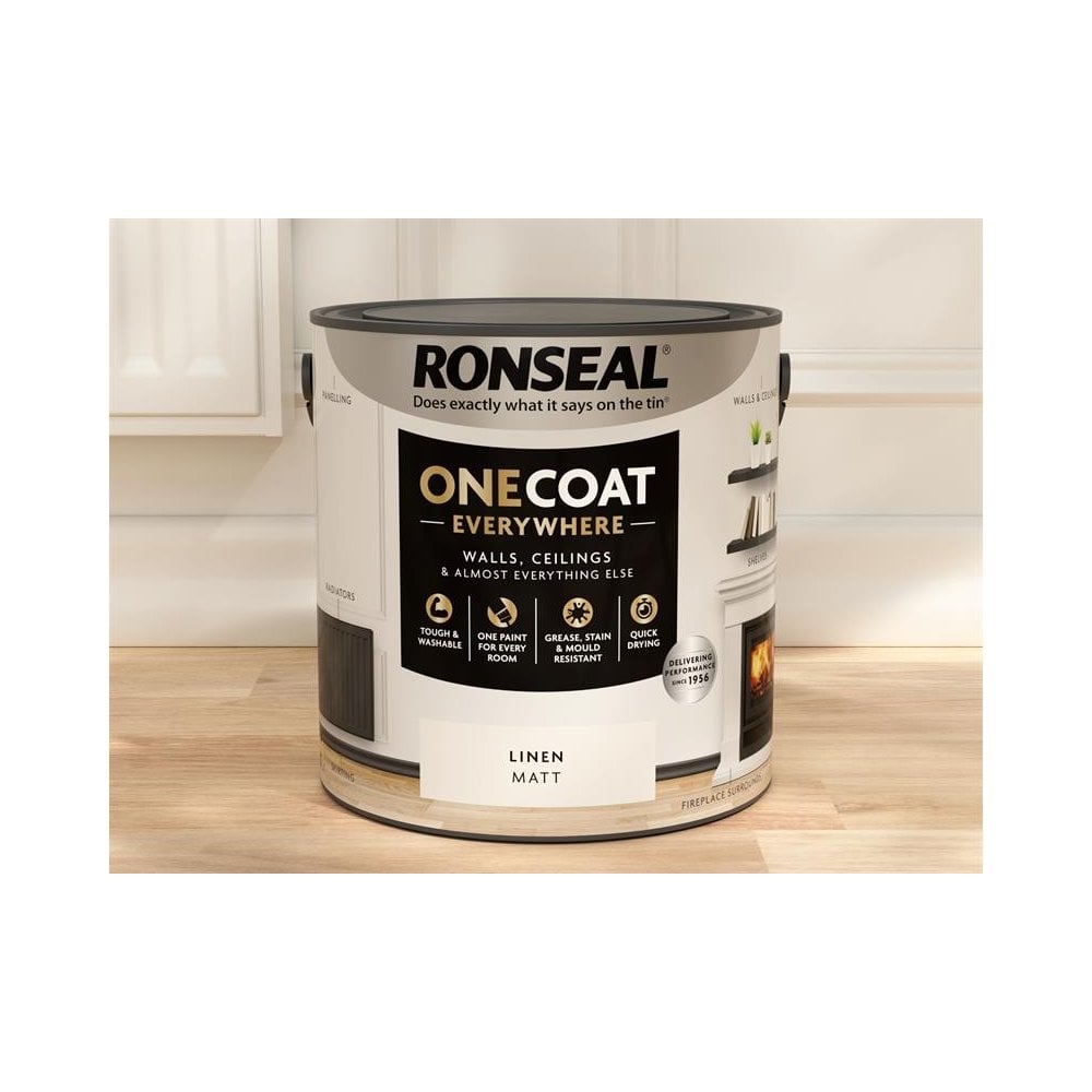 Ronseal One Coat Everywhere Interior Paint Linen Matt 2.5 litre