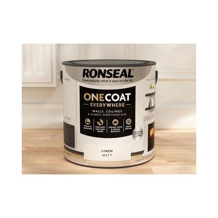 Ronseal One Coat Everywhere Interior Paint Linen Matt 2.5 litre