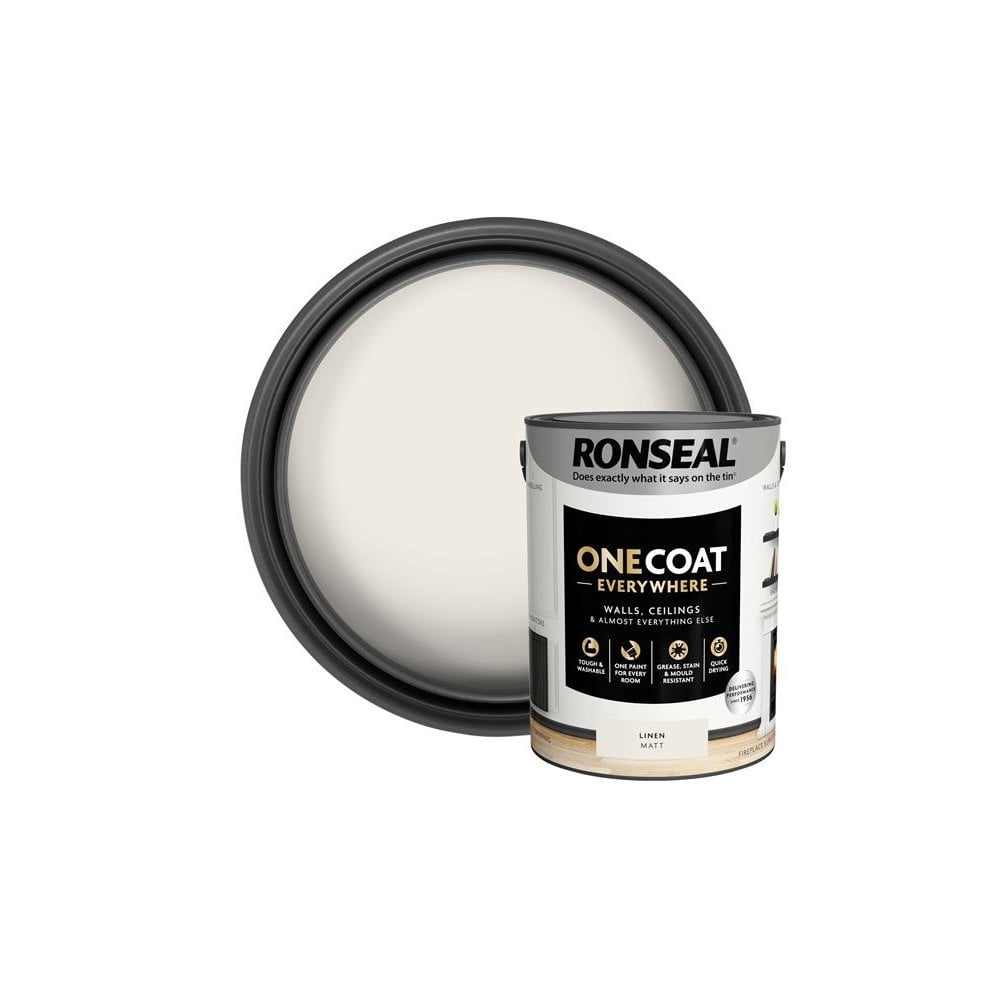 Ronseal One Coat Everywhere Interior Paint Linen Matt 5 litre