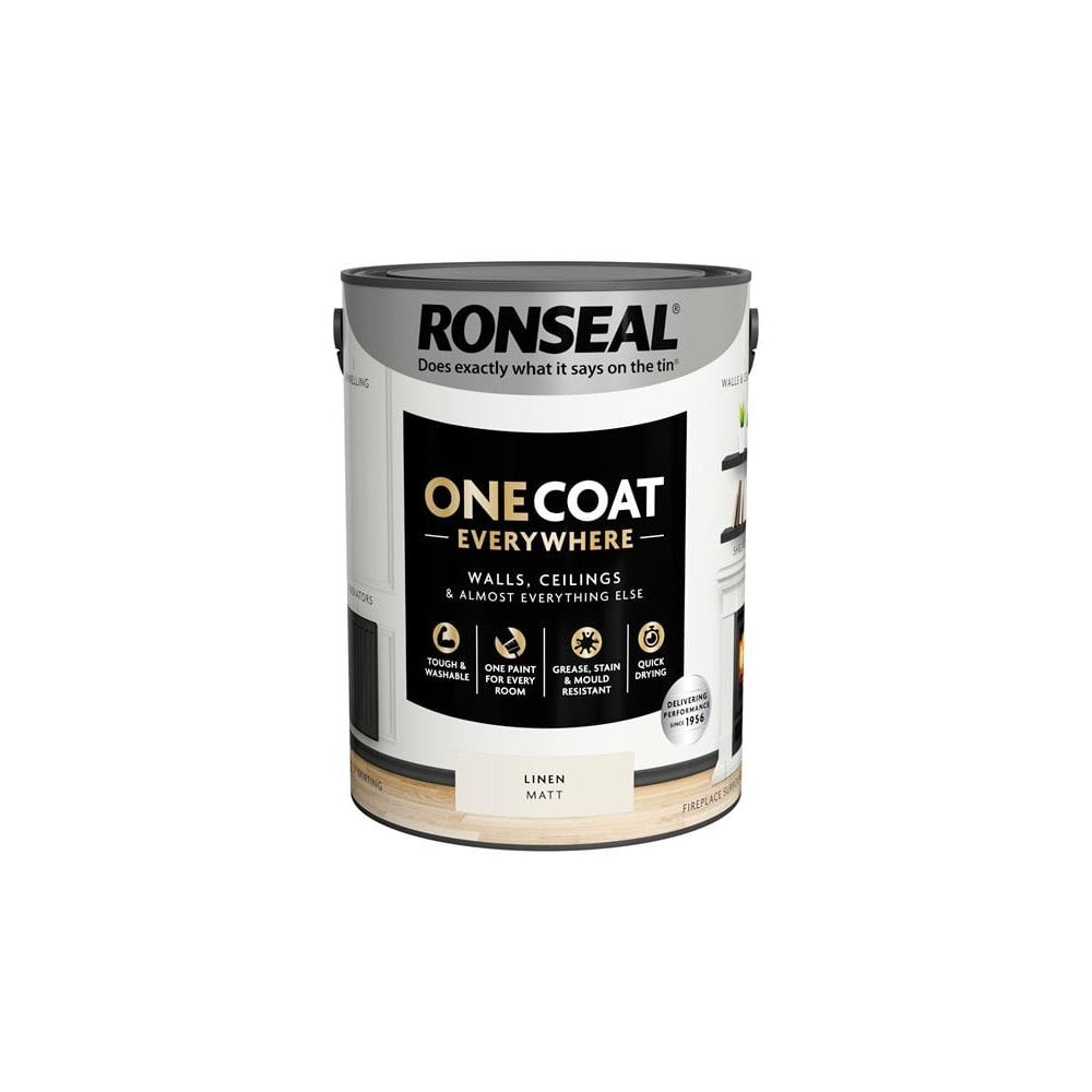 Ronseal One Coat Everywhere Interior Paint Linen Matt 5 litre