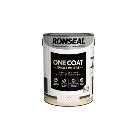 Ronseal One Coat Everywhere Interior Paint Linen Matt 5 litre