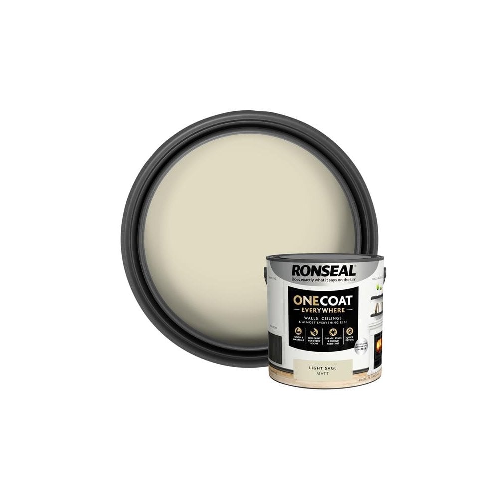 Ronseal One Coat Everywhere Interior Paint Light Sage Matt 2.5 litre