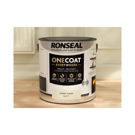 Ronseal One Coat Everywhere Interior Paint Light Sage Matt 2.5 litre
